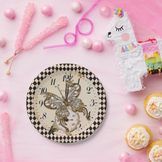 Steampunk Butterfly Pappteller (Party)