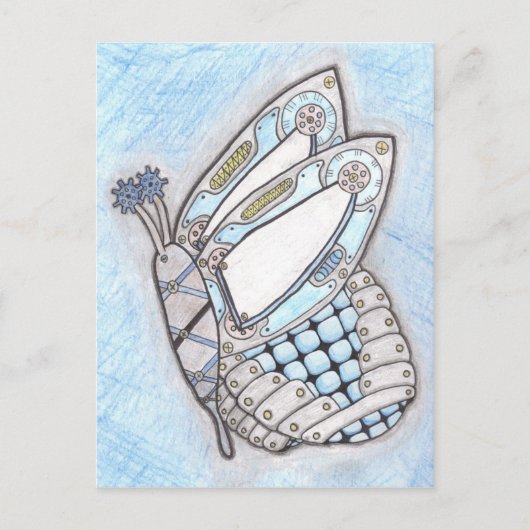 Steampunk Butterfly Postcard Postkarte (Vorderseite)