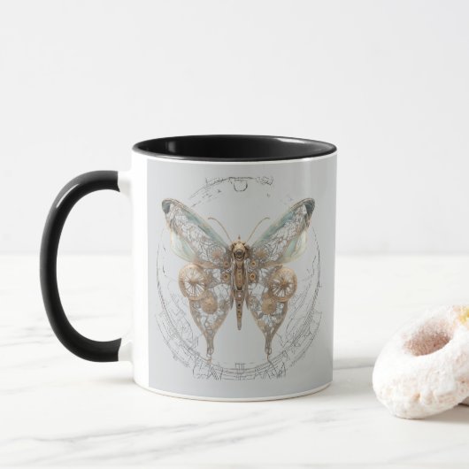Steampunk Butterfly Shirt Tasse (Mit Donut)