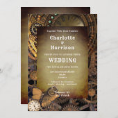 Steampunk-Butterfly Vintage mechanische Gänse Einladung (Vorne/Hinten)