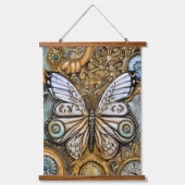 Steampunk Butterfly Wandteppich Mit Holzrahmen (Vorderseite)