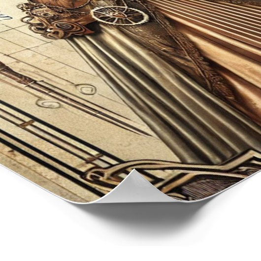 Steampunk Button-Up Art, Poster 1, Glamour & Vinta (Ecke)
