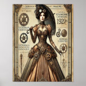Steampunk Button-Up Art, Poster 1, Glamour & Vinta (Vorne)
