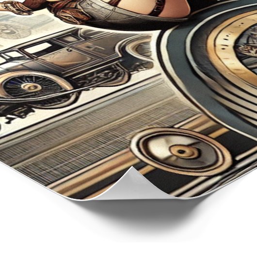 Steampunk Button-Up Art, Poster 2, Glamour & Vinta (Ecke)
