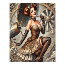 Steampunk Button-Up Poster 3, Glamour & Vintag