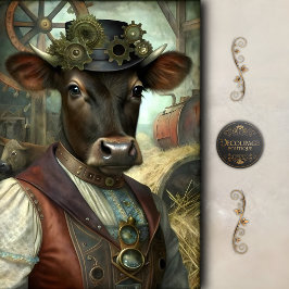 Steampunk Calf Whimsical Vintage Farm Decoupage Seidenpapier