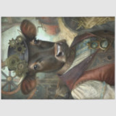 Steampunk Calf Whimsical Vintage Farm Decoupage Seidenpapier (Vorderseite)