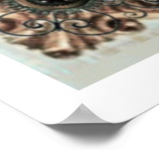 Steampunk Cameo Blue Poster (Ecke)