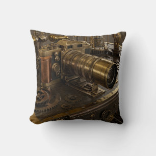 Steampunk Camera Throw Kissen