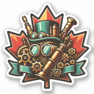 Steampunk Canada Day Aufkleber