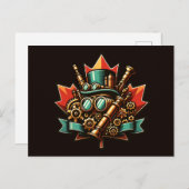 Steampunk Canada Day Postkarte (Vorne/Hinten)