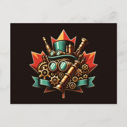 Steampunk Canada Day Postkarte (Vorderseite)