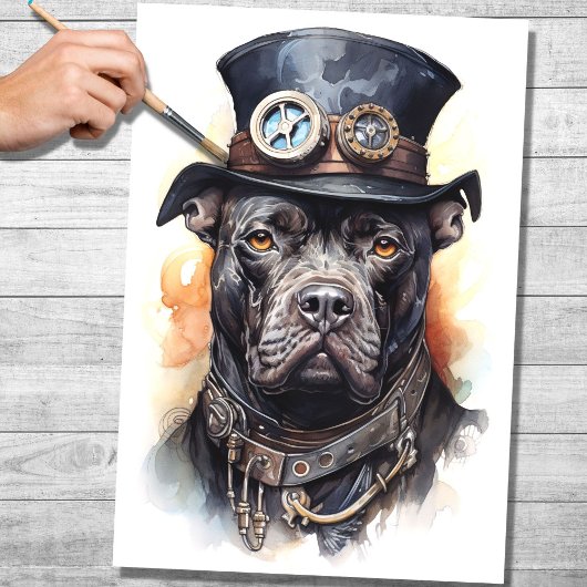 Steampunk Cane Corso 4 Dekoupage Paper Seidenpapier