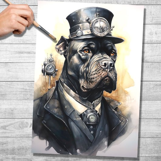 Steampunk Cane Corso 6 Dekoupage Paper Seidenpapier