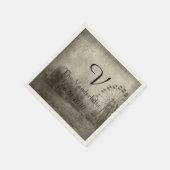 Steampunk Carnival Top Hat Monogram Wedding Napkin Serviette (Ecke)