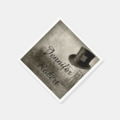 Steampunk Carnival Top Hat Wedding Napkin Serviette (Ecke)