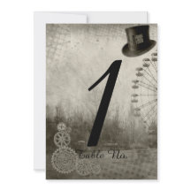 Steampunk Carnival Top Hat Wedding Tischnummer