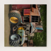 Steampunk Case Steam Tractor & Barn Puzzle (Horizontal)