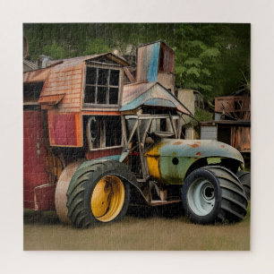 Steampunk Case Steam Tractor & Barn Puzzle