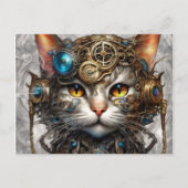 Steampunk Cat 1 Postkarte (Vorderseite)