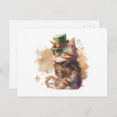 Steampunk Cat Adorable und Niedlich Postkarte (Vorne/Hinten)