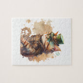 Steampunk Cat Adorable und Niedlich Puzzle (Horizontal)