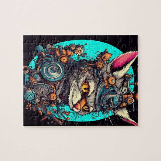 Steampunk Cat Aetherclockpunk Tier Puzzle (Horizontal)