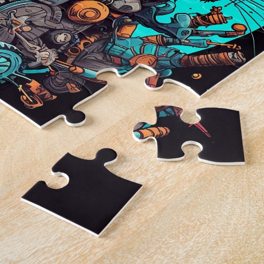 Steampunk Cat Aetherclockpunk Tier Puzzle (Seite)