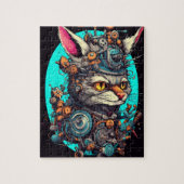 Steampunk Cat Aetherclockpunk Tier Puzzle (Vertikal)