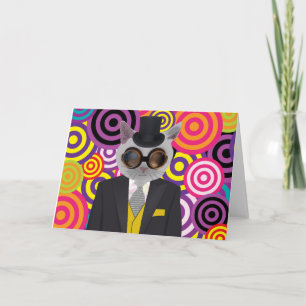 STEAMPUNK CAT ART GREETCARDS KARTE