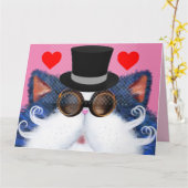 STEAMPUNK CAT ART VALENTINE'S DAY CARDS KARTE (Gelbe Blume)