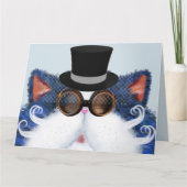 STEAMPUNK CAT ART VATHERS TAGESKARTEN KARTE (Vorderseite)