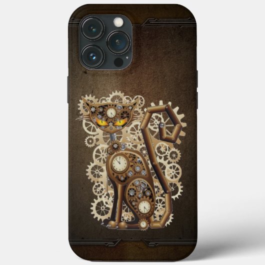 Steampunk Cat Case-Mate iPhone Hülle (Rückseite)