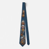 Steampunk Cat Dark Navy Blue Neck Tie Krawatte (Vorderseite)