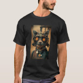 Steampunk Cat Engineer Realistischer Roboter Scien T-Shirt (Vorderseite)