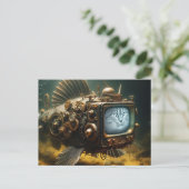 Steampunk Cat Fish Postkarte (Stehend Vorderseite)