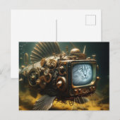Steampunk Cat Fish Postkarte (Vorne/Hinten)