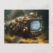 Steampunk Cat Fish Postkarte (Vorderseite)