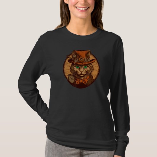 Steampunk Cat  For Cat and Steampunk fans 5 T-Shirt (Vorderseite)