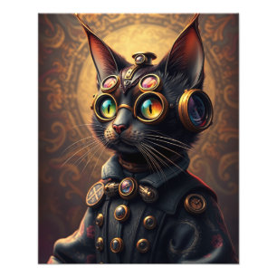 Steampunk Cat Fotodruck