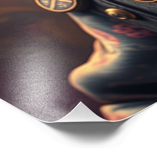 Steampunk Cat Fotodruck (Ecke)