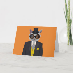 STEAMPUNK CAT GEBURTSTAGSKARTEN KARTE