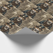 Steampunk Cat Geschenkpapier (Ecke)