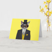 STEAMPUNK CAT GREETKARTEN KARTE (Gelbe Blume)
