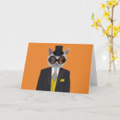 STEAMPUNK CAT-GRUSS-KARTEN KARTE (Gelbe Blume)