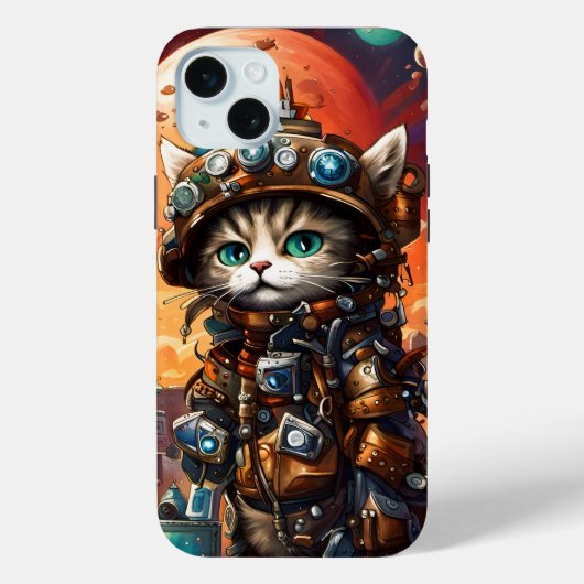Steampunk Cat I Case-Mate iPhone Hülle (Rückseite)