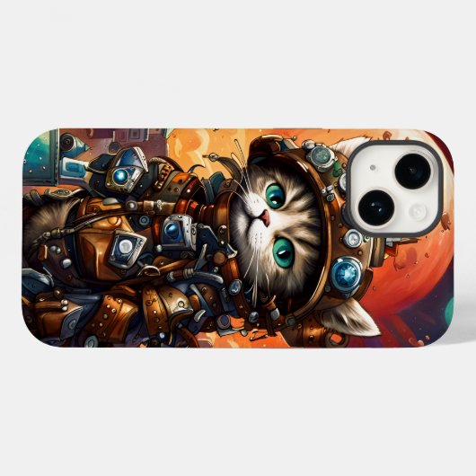 Steampunk Cat I Case-Mate iPhone Hülle (Rückseite (Horizontal))