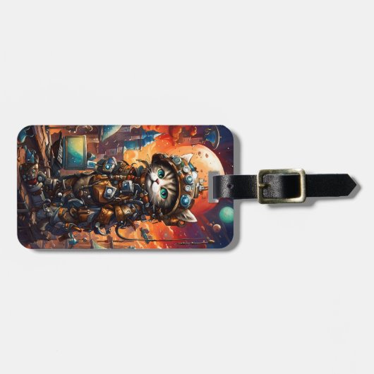 Steampunk Cat I Gepäckanhänger (Vorderseite horizontal)
