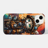 Steampunk Cat I iPhone Hülle (Rückseite (Horizontal))