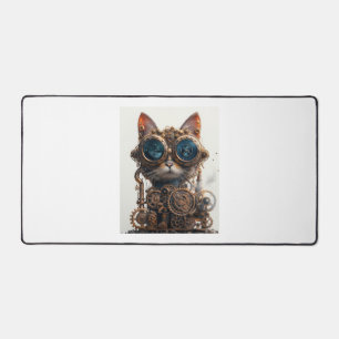 Steampunk Cat Inventor Schreibtischunterlage